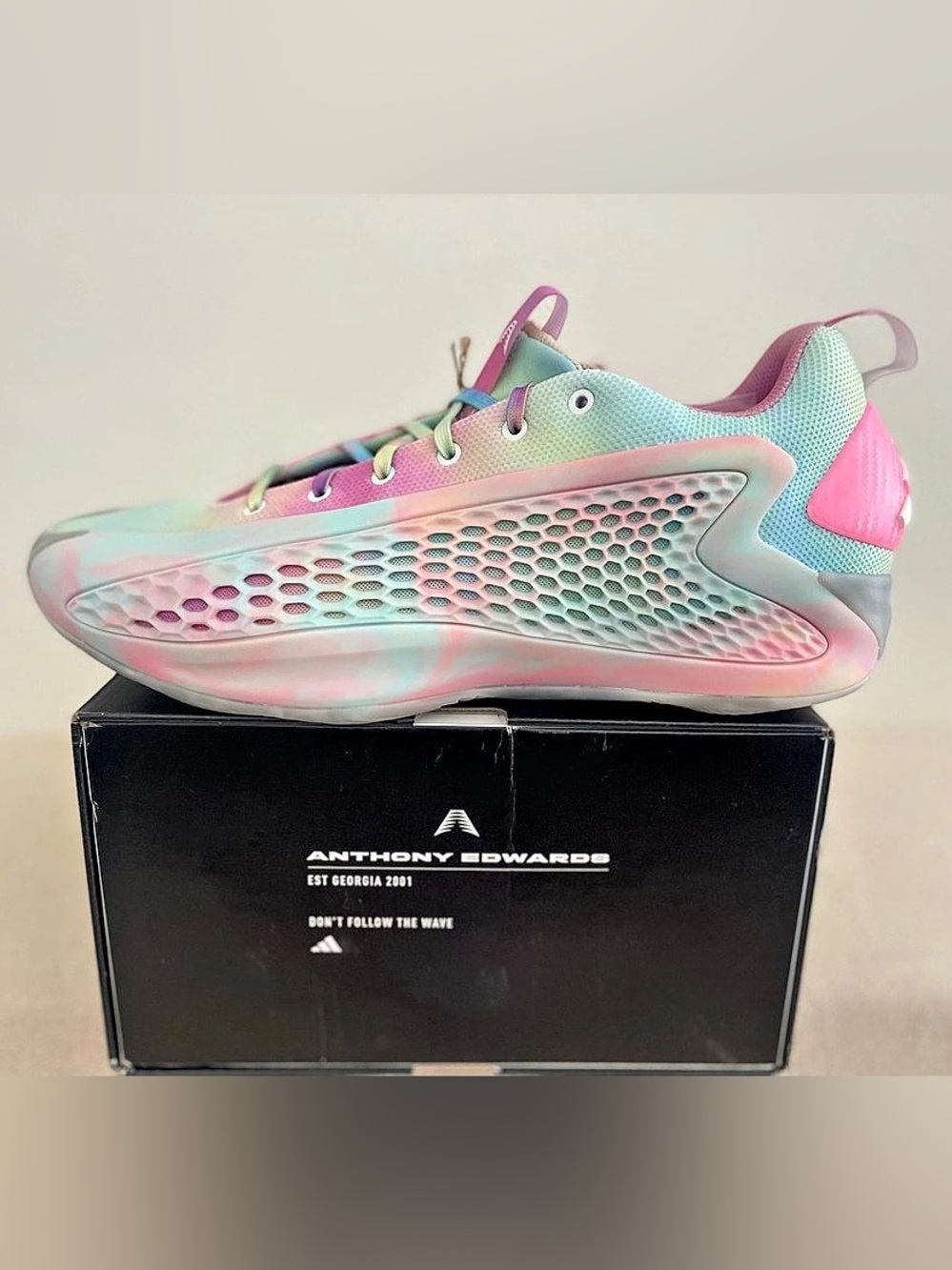 Adidas Men's AE 1 Low 'Anthony Edwards' Cotton Candy JR3915 Men’s NEW